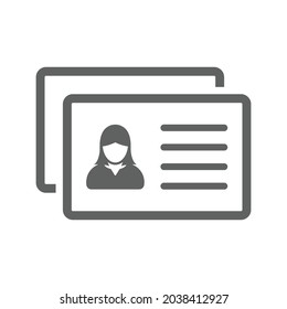 Profile, user, details icon. Gray vector graphics.