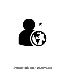 profile user with earth symbol