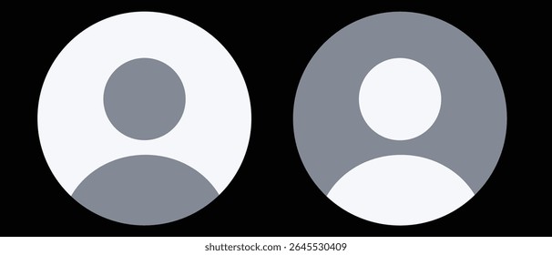 Profile user icon. Person profile avatar with account symbol. ID, user profile, person icon. Social media concepts. Person profile vector on black background. Vector illustration. 