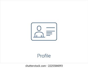 Profile, User Profile, ID card, Vector Icon Design- Editable Stroke