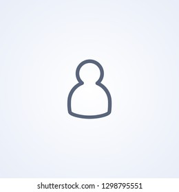 Profile, vector best gray line icon on white background, EPS 10