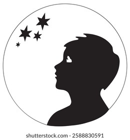 Profile vector boy image. Vector illustration