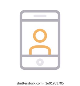 profile vector color line icon 
