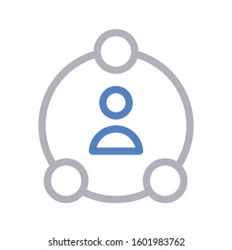 profile vector color line icon 