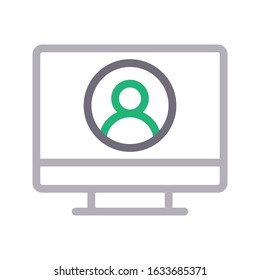 profile vector color line icon 