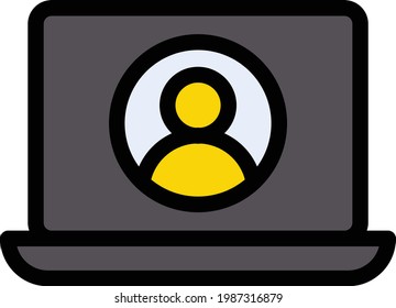 profile vector color line icon