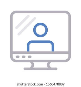 profile vector colour line icon 