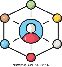 profile vector colour line icon 