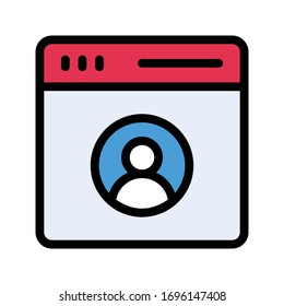 Profilfarbensymbol der Vektorillustration 
