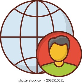profile vector flat color icon