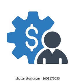 profile vector glyph color icon 