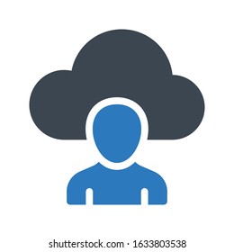 profile vector glyph color icon 