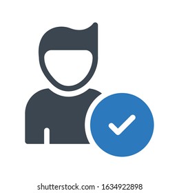 profile vector glyph  color icon  