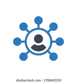 icono de color de glifo vector de perfil 