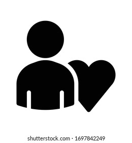 icono plano de glifo vector de perfil 