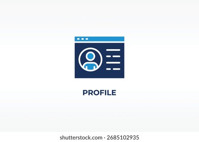 Ilustración aislada del Vector del Perfil, del icono o de la muestra del logotipo