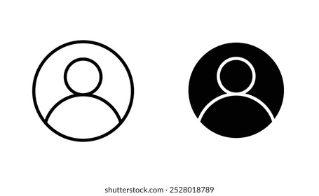 Profile vector icon set in black and white color.