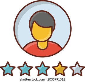 ilustración de vector de perfil en un fondo transparente. Símbolos de calidad premium. Icono de color plano de línea vectorial para el concepto y el diseño gráfico.