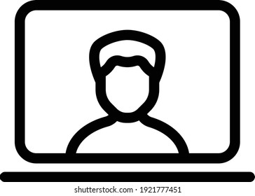 profile vector thin line icon