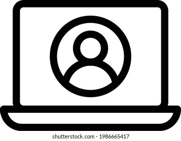 icono de línea delgada del vector de perfil