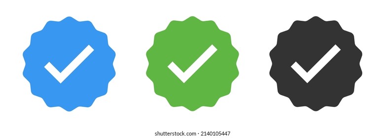 Profile Verification Check Marks Icon. Approved Illustration Symbol. Sign Sticker Ok Vector.