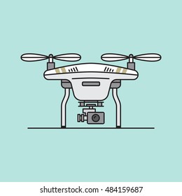 Profile view of aerial drone icon.