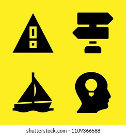 profile, warning, panels and sailboat vector icon set. Sample icons set for web and graphic design