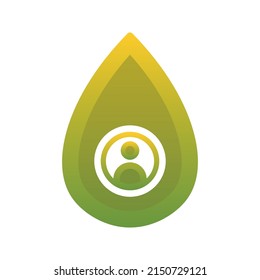 diseño de logotipo de gradiente de agua de perfil icono de plantilla moderna