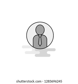 Profile Web Icon. Flat Line Filled Gray Icon Vector