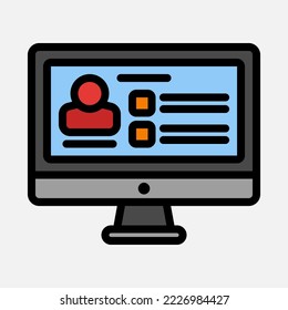 Profil-Website-Symbol in vollem Line-Stil, verwenden für Website-Mobile-App-Präsentation