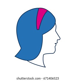 profile woman avatar with blue hair image