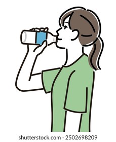 Profile of a woman hydrating