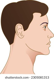 Profile of a young man looking sideways