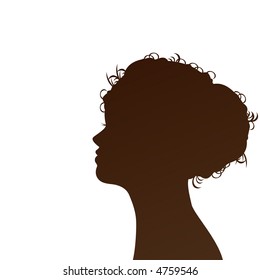 profiled silhouette  of woman vector