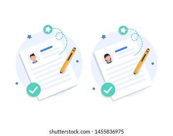 Profile,Document design concept,flat cartoon style of user or profile 