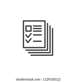 Profiles documents outline icon. linear style sign for mobile concept and web design. Note paper simple line vector icon. Symbol, logo illustration. Pixel perfect vector graphics