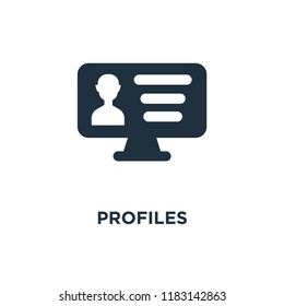 Profiles icon. Black filled vector illustration. Profiles symbol on white background. Can be used in web and mobile.