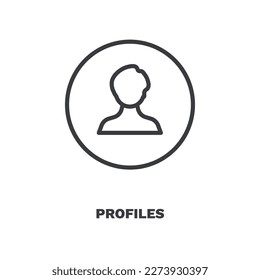 profiles icon. Thin line profiles icon from Human Resources collection. Outline vector isolated on white background. Editable profiles symbol can be used web and mobile