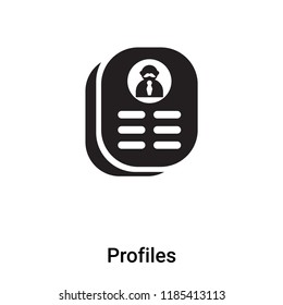 Profiles icon vector isolated on white background, logo concept of Profiles sign on transparent background, filled black symbol