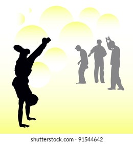 profiles of young men practicing an extreme sport