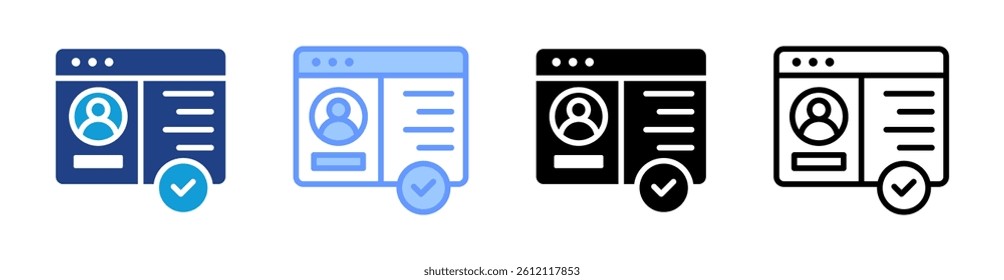 Profiling icon set multiple style collection