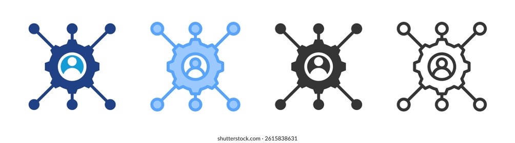 Profiling icon set multiple style collection