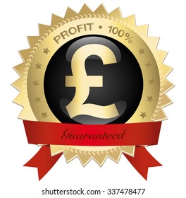 Profit 100% seal or icon