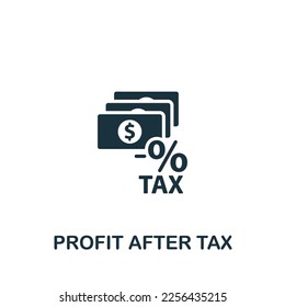 Profit after tax icon. Monochrome simple sign from common tax collection. Profit after tax icon for logo, templates, web design and infographics.