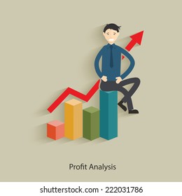 Profit analysis design,clean vector