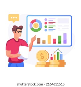 A profit analysis flat vector illustration 

