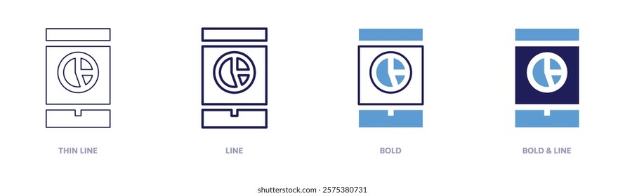 Profit analysis icon in 4 different styles. Thin Line, Line, Bold, and Bold Line. Duotone style. Editable stroke.