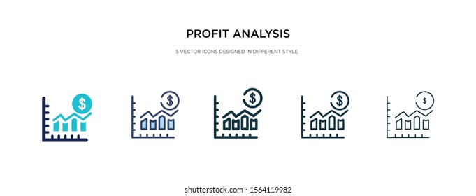 profit analysis icon in different style vector illustration. two colored and black profit analysis vector icons designed in filled, outline, line and stroke style can be used for web, mobile, ui