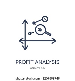 Profit Analysis icon. Profit Analysis linear symbol design from Analytics collection. Simple outline element vector illustration on white background.