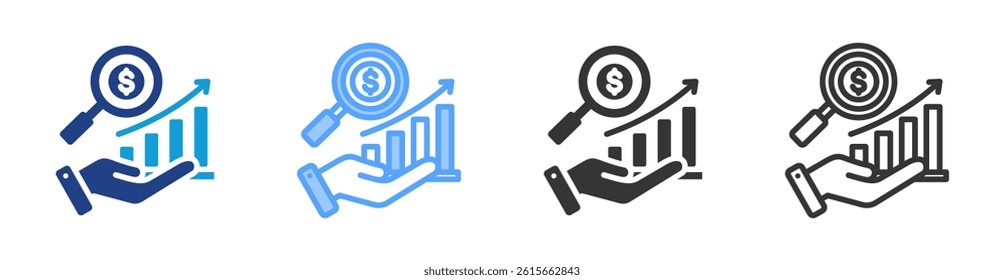 Profit Analysis icon set multiple style collection